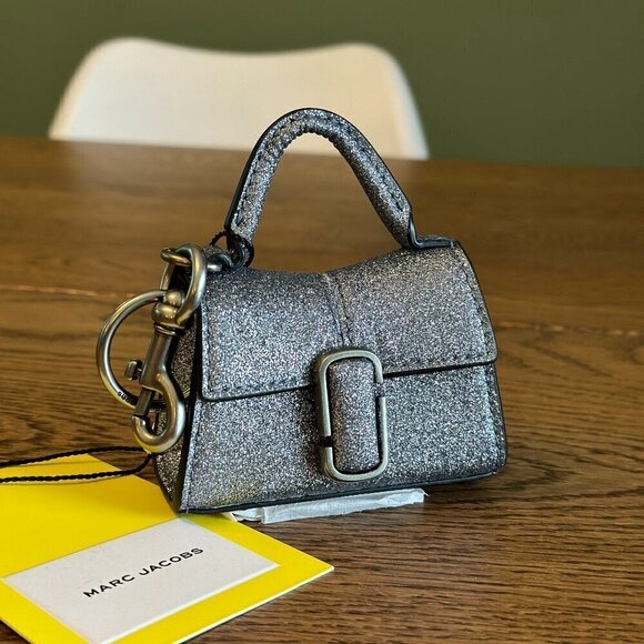 NWT！Marc Jacobs The Nano St. Marc Top Handle Charm -Galactic Glitter - Picture 3 of 11